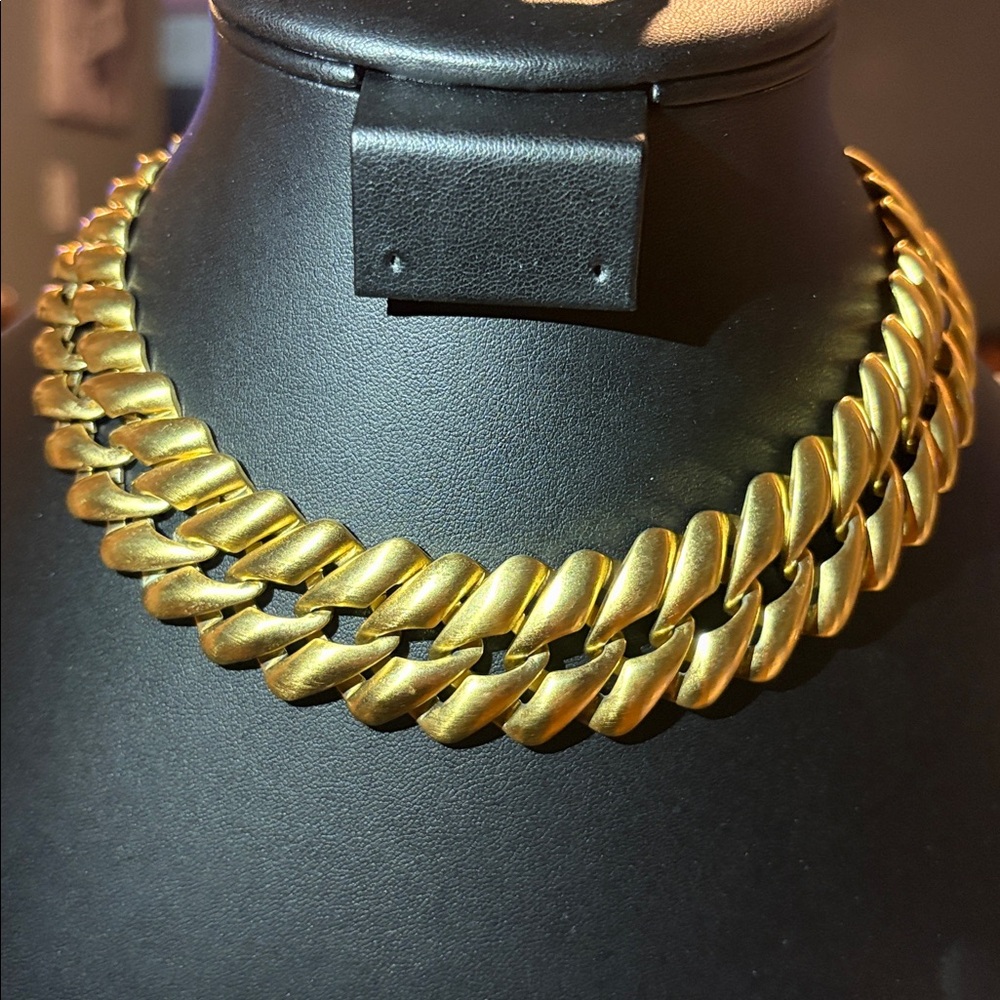 Monet Gold-Tone Interlocking Statement Necklace - image 3
